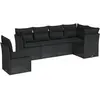 vidaXL Salon de jardin 6 pcs avec coussins noir résine tressée