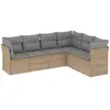 vidaXL Salon de jardin avec coussins 6 pcs beige résine tressée