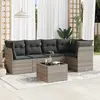 vidaXL Salon de jardin 6 pcs avec coussins gris clair résine tressée