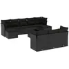 vidaXL Salon de jardin 11 pcs avec coussins noir résine tressée