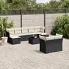 vidaXL Salon de jardin 10 pcs avec coussins noir résine tressée