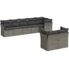 vidaXL Salon de jardin 8 pcs avec coussins gris résine tressée