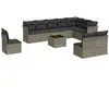 vidaXL Salon de jardin 11 pcs avec coussins gris résine tressée