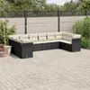 vidaXL Salon de jardin 10 pcs avec coussins noir résine tressée