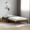 vidaXL Cadre de lit chêne fumé 90x200 cm bois d'ingénierie et métal
