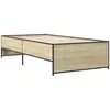 vidaXL Cadre de lit chêne sonoma 100x200 cm bois d'ingénierie et métal