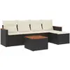 vidaXL Salon de jardin 6 pcs avec coussins noir résine tressée