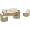 vidaXL Salon de jardin avec coussins 7 pcs beige résine tressée