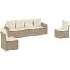 vidaXL Salon de jardin avec coussins 6 pcs beige résine tressée