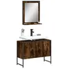 vidaXL Ensemble d'armoires de salle de bain 2 pcs chêne fumé
