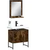 vidaXL Ensemble d'armoires de salle de bain 2 pcs chêne fumé