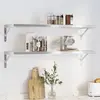 vidaXL Étagères murales 2 pcs 100x30x3 cm argenté acier inoxydable