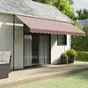 vidaXL Tissu de remplacement de cantonnière d’auvent rayure marron
