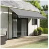vidaXL Tissu de remplacement de cantonnière d’auvent rayure anthracite