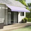 vidaXL Tissu de remplacement de cantonnière d’auvent rayure bleu blanc