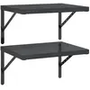 vidaXL Étagères murales 2 pcs 50x40 cm noir acier inoxydable
