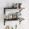 vidaXL Étagères murales 2 pcs 50x23,5 cm noir acier inoxydable