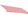 vidaXL Tissu de remplacement pour auvent rayures rouges et blanches