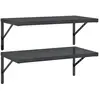 vidaXL Étagères murales 2 pcs 75x40 cm noir acier inoxydable