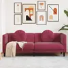 vidaXL Canapé avec coussins 3 places rouge bordeaux velours