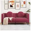 vidaXL Canapé avec coussins 2 places rouge bordeaux velours