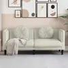 vidaXL Canapé avec coussins 2 places crème velours