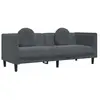 vidaXL Canapé avec coussins 3 places gris foncé velours