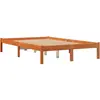 vidaXL Cadre de lit cire marron 140x190 cm bois de pin massif