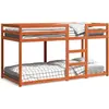 vidaXL Lit superposé cire marron 80x200 cm bois de pin massif