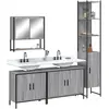 vidaXL Ensemble de meubles de salle de bain 4 pcs Sonoma gris