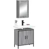 vidaXL Ensemble de meubles de salle de bain 2 pcs Sonoma gris
