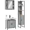 vidaXL Ensemble d'armoires de salle de bain 3 pcs sonoma gris