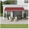 vidaXL Auvent manuel rétractable avec LED bordeaux 500x300 cm