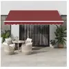 vidaXL Auvent manuel rétractable bordeaux 400x350 cm