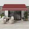 vidaXL Auvent rétractable automatique avec LED bordeaux 400x350 cm