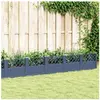 vidaXL Jardinière avec piquets gris 363,5x43,5x43,5 cm PP