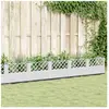 vidaXL Jardinière avec piquets blanc 363,5x43,5x43,5 cm PP