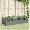 vidaXL Jardinière avec piquets gris clair 123,5x43,5x43,5 cm PP