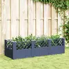 vidaXL Jardinière avec piquets gris 123,5x43,5x43,5 cm PP