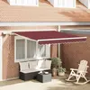 vidaXL Auvent manuel rétractable avec LED bordeaux 300x250 cm