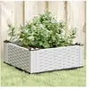 vidaXL Jardinière avec piquets blanc 42,5x42,5x28,5 cm PP