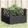 vidaXL Jardinière avec piquets noir 43,5x43,5x43,5 cm PP