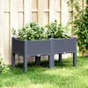 vidaXL Jardinière avec pieds gris 80x40x42 cm PP