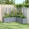 vidaXL Jardinière avec treillis gris 160x160x140 cm PP