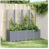 vidaXL Jardinière avec treillis gris 160x40x140 cm PP