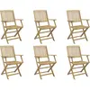 vidaXL Chaises de jardin pliantes lot de 6 54,5x58x90 cm bois d'acacia
