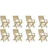 vidaXL Chaises pliables de jardin lot de 8 bois massif d'acacia