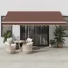 vidaXL Auvent manuel rétractable avec LED marron 450x350 cm