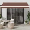 vidaXL Auvent rétractable automatique avec LED marron 350x250 cm