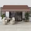 vidaXL Auvent rétractable automatique avec LED marron 450x300 cm
